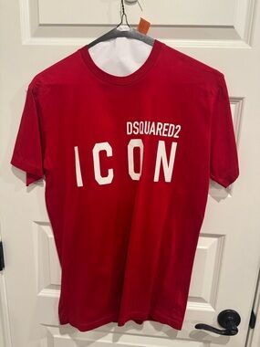 DSQUARED2 Red ICON Logo Short Sleeve Tee